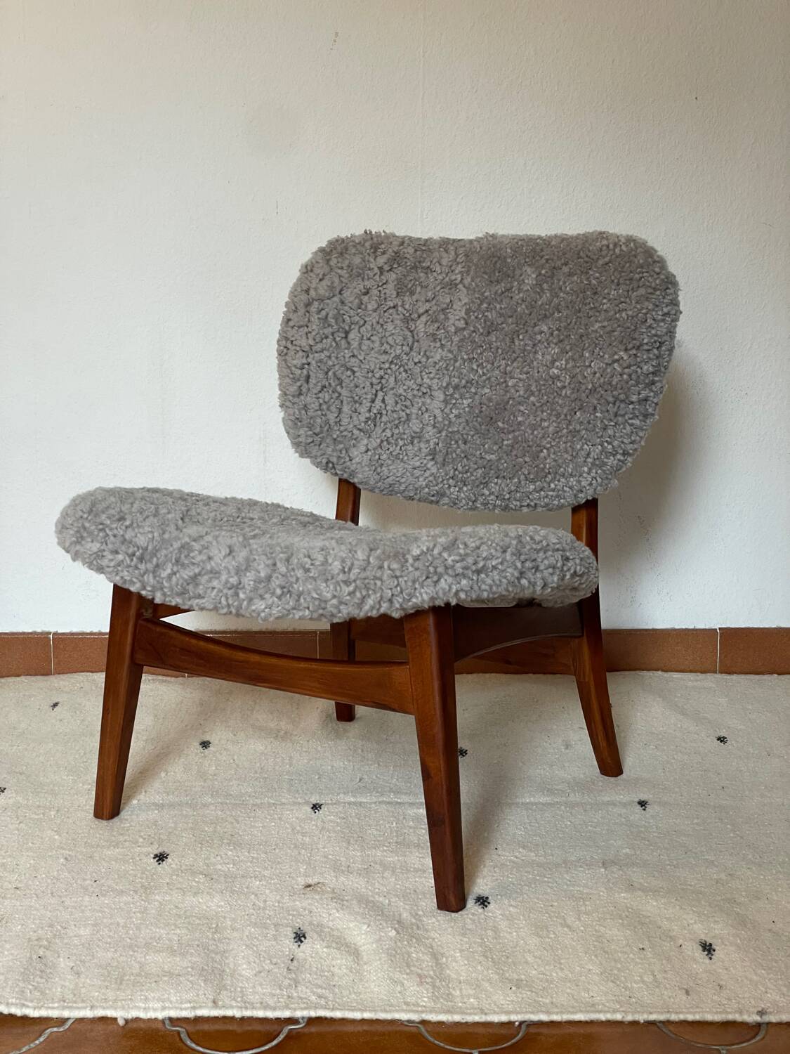 Danish MidCentury Lounge Chair Sheep Skin 50s
