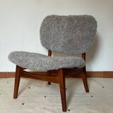 Danish MidCentury Lounge Chair Sheep Skin 50s