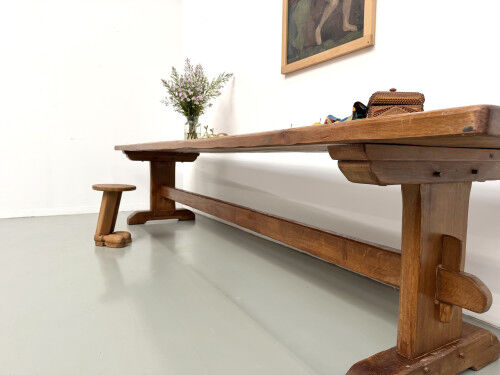 Monastery table in solid oak, 350 cm, circa 1900.