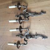 Paire d'applique en bronze de style louis xv rocaille