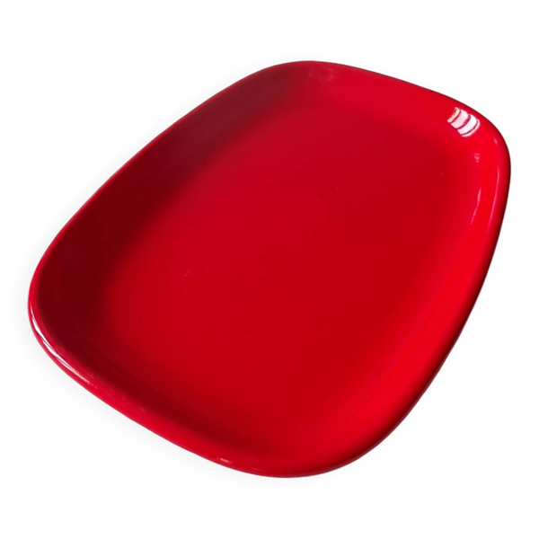 Plat de service vintage rouge