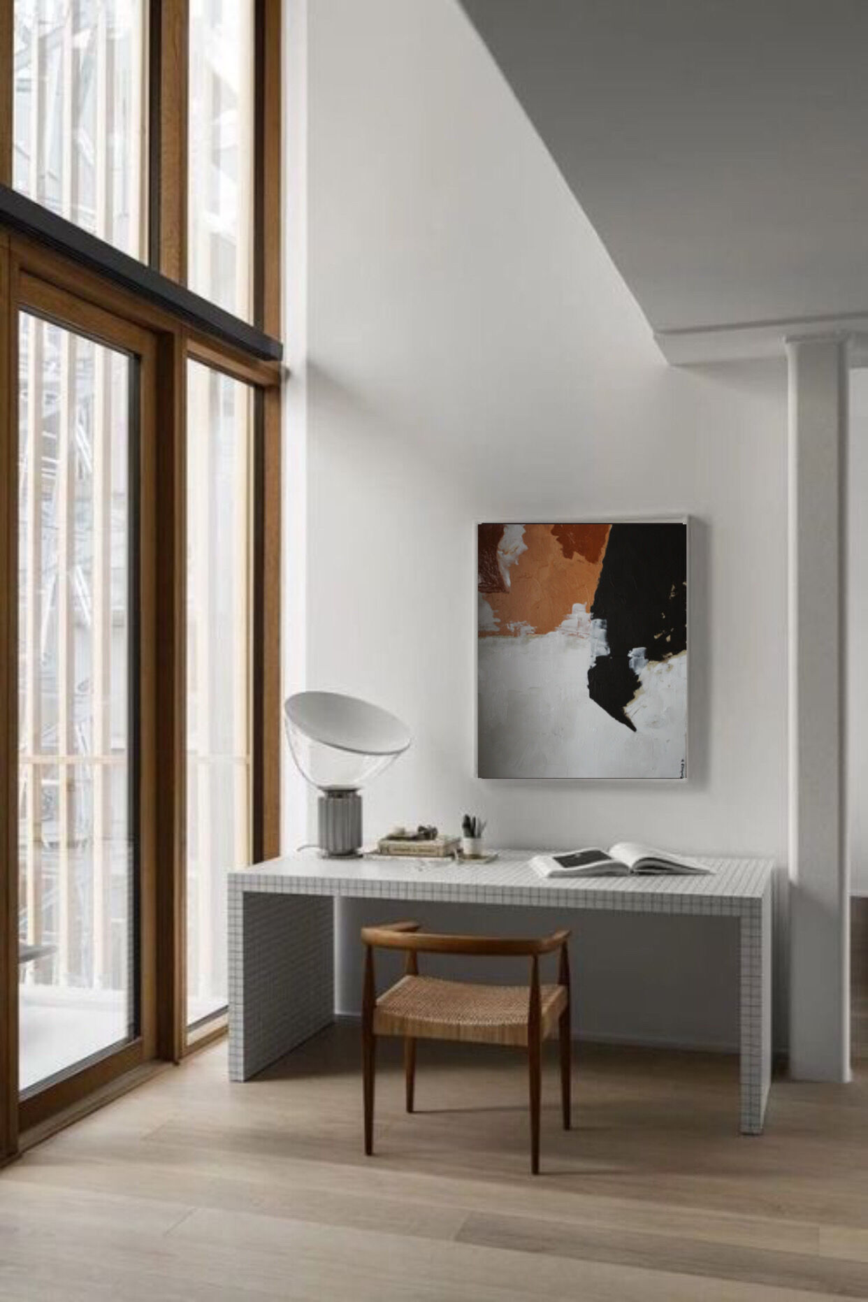 Acrylic canvas "earth" for living room decoration