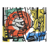 Fernand leger : les constructeurs, lithographie signée