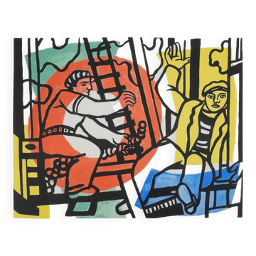 Fernand leger: the builders, signed lithograph