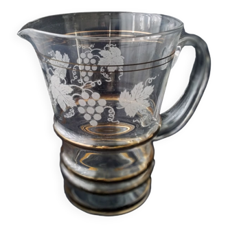 Water jug , vintage carafe Granita décor