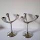 Vintage aluminium candlestick duo