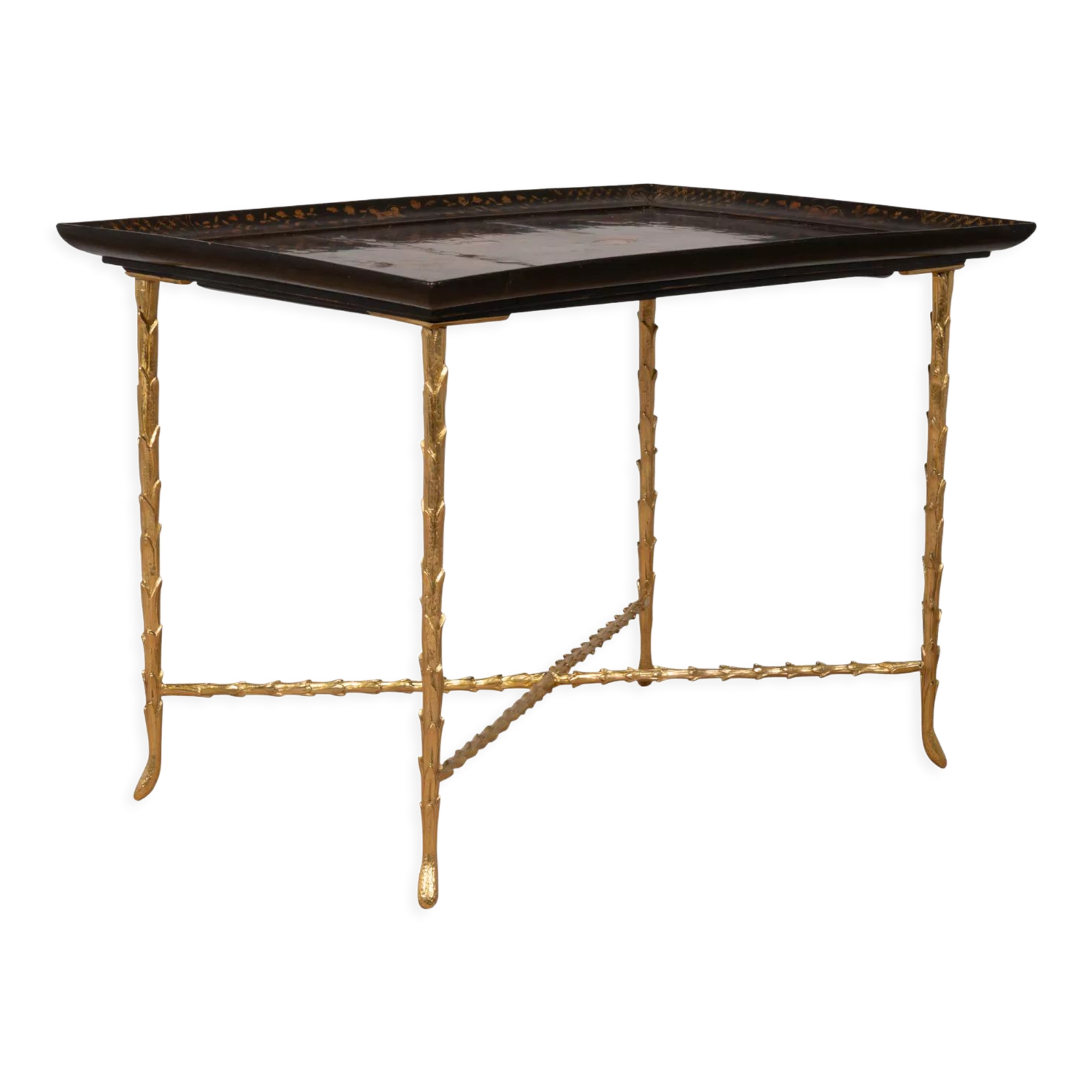 Table en laque et bronze, Maison Baguès, années 1970