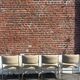 Set of 4 vintage chairs in chrome and faux leather.