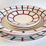 Set of 7 ceramic dishes hbcm béarn france