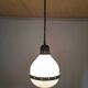 Opal glass and brass pendant light