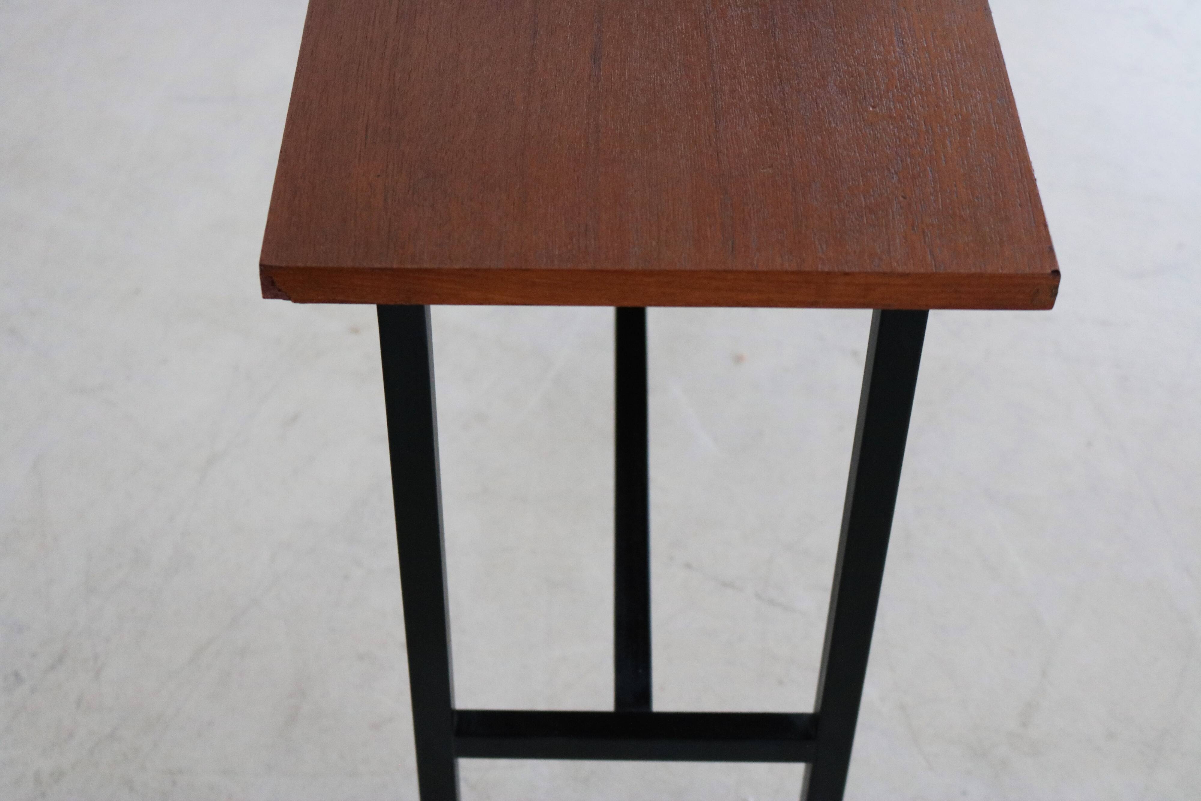 Vintage teak metal sidetable