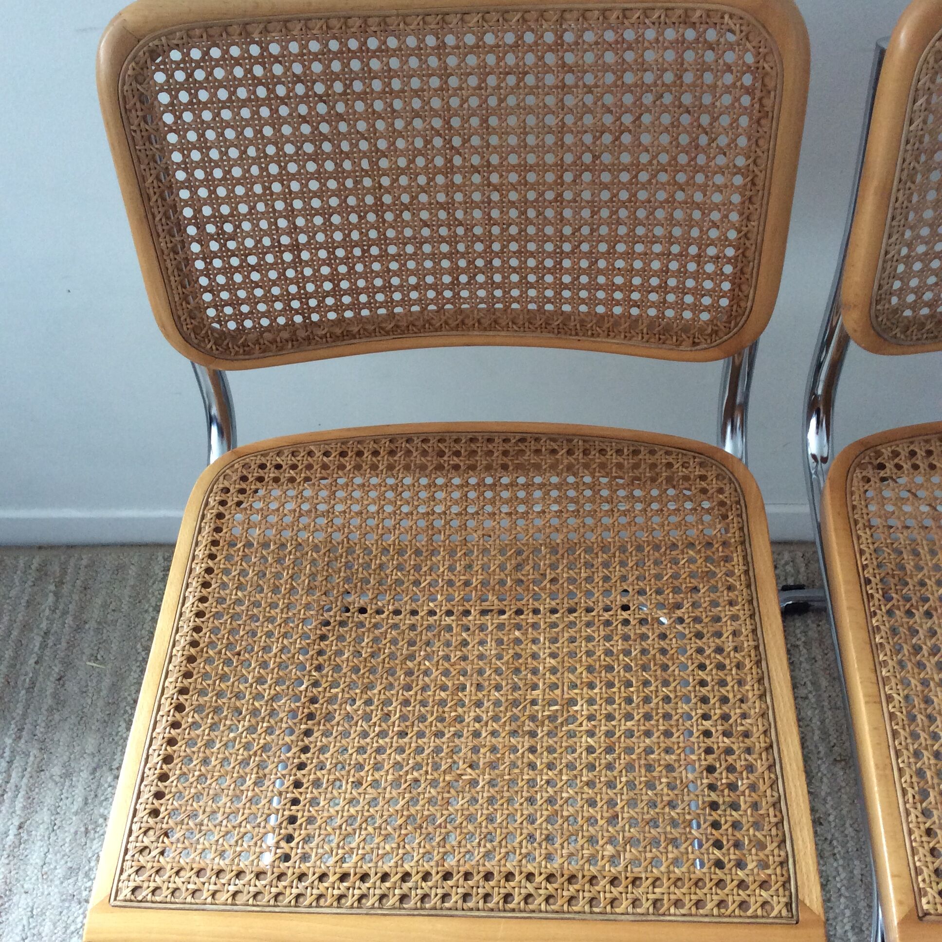 Pair of chairs Marcel Breuer Cesca B32