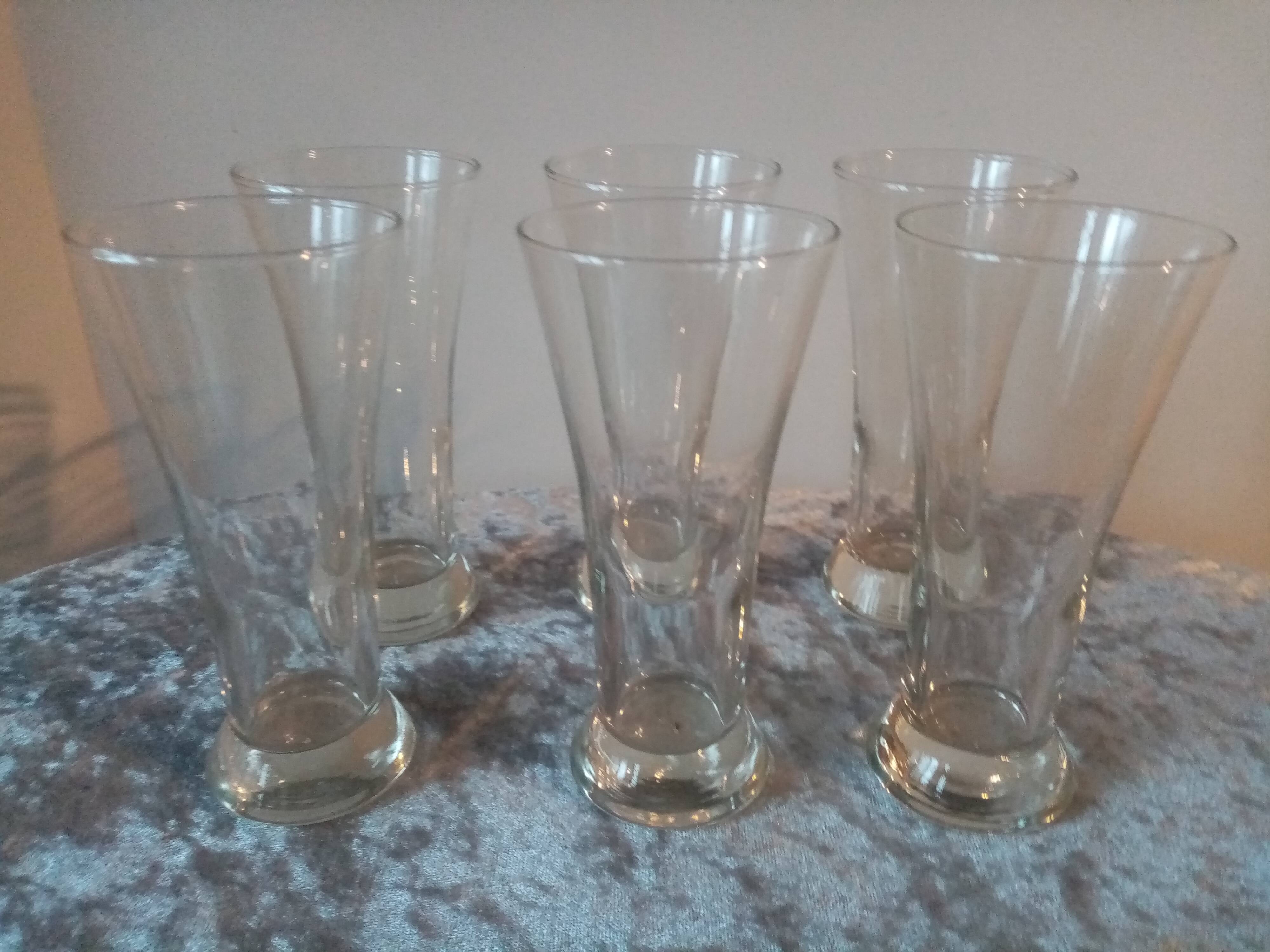 Set of 6 old mouth-blown bistro pastis glasses
