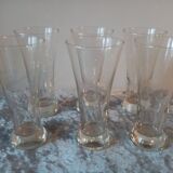 Serie de 6 ancien verres a pastis de bistrot souffle bouche