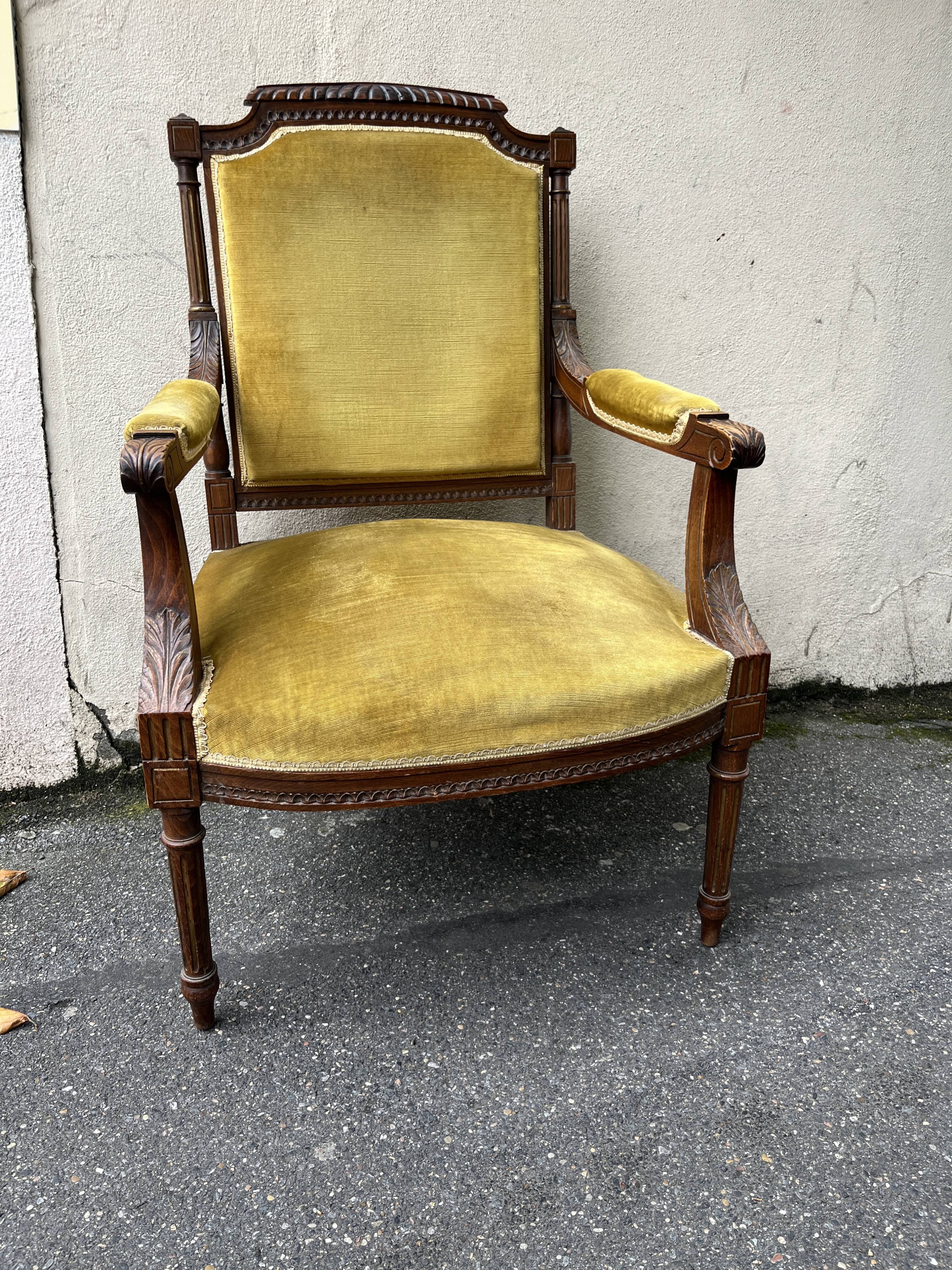 Louis XVI style oak chair
