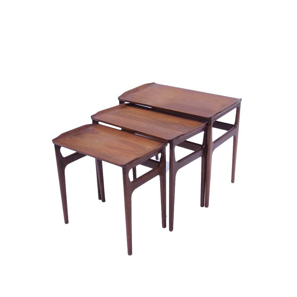 Danish vintage nesting coffee tables by Erling Tovits.
