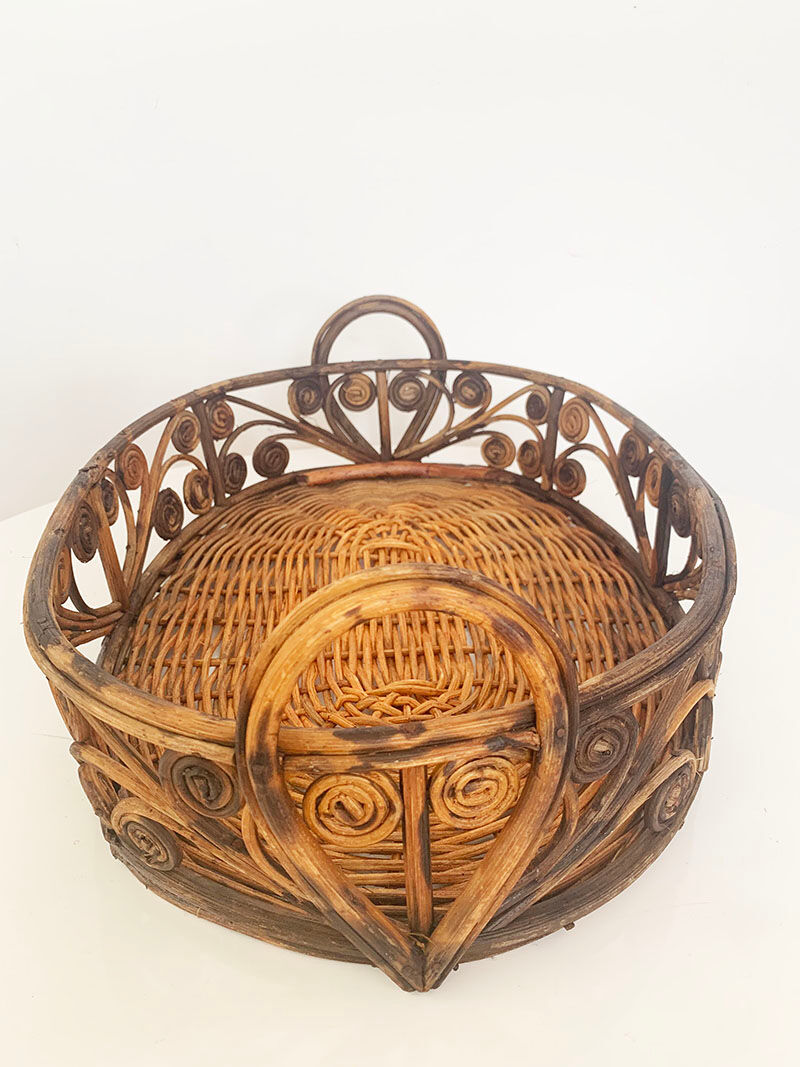 Peacock rattan tray