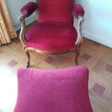 Armchair with its matching footrest