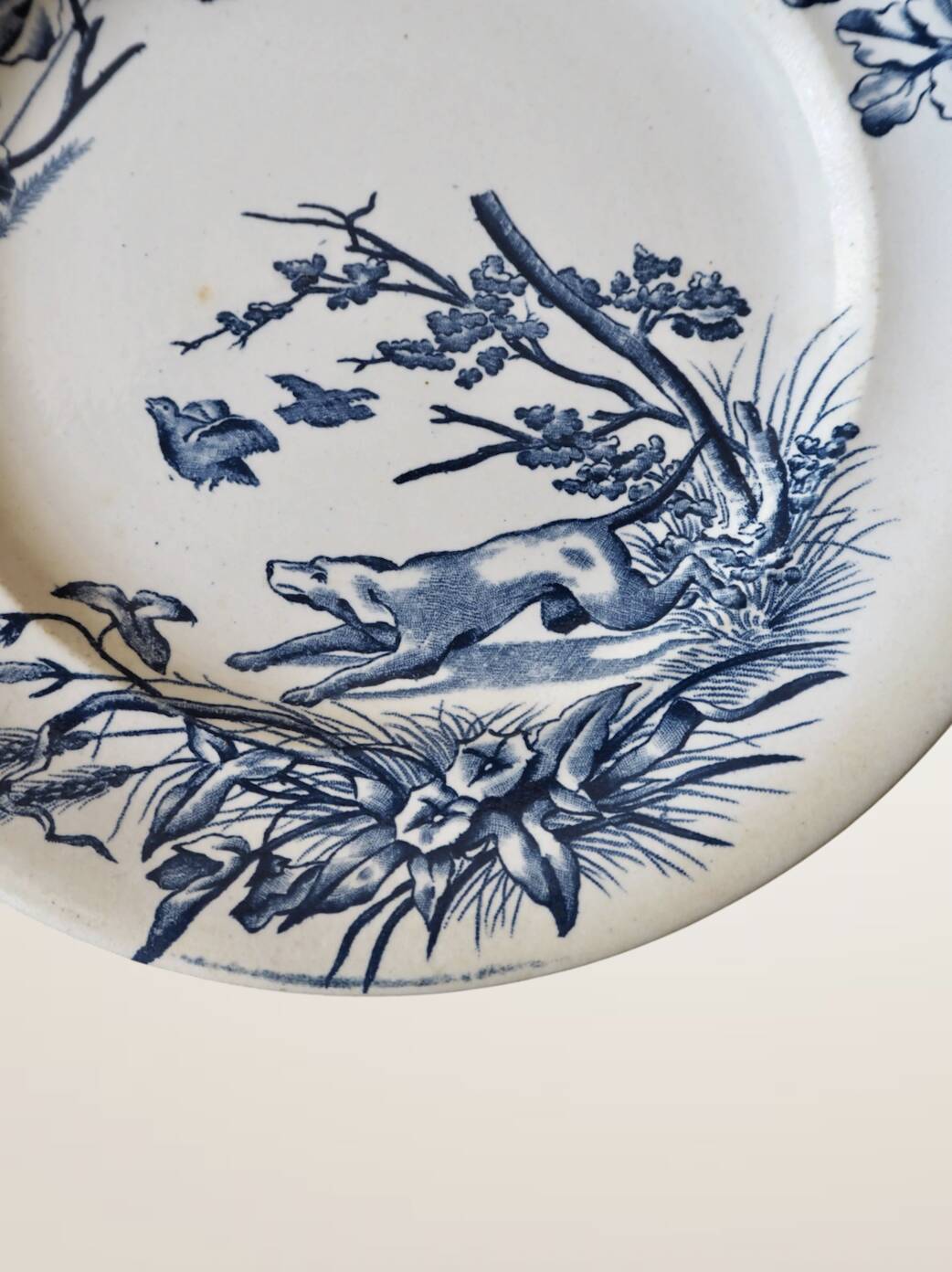 Pair of plates J.S. and Co. Terre de Fer "Hunt"