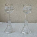 Pair of glass candlesticks