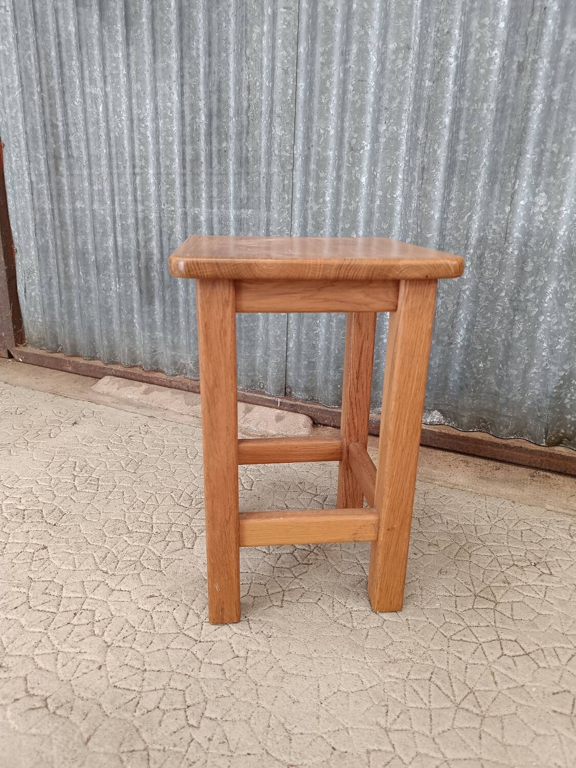 Vintage oak farmhouse stool