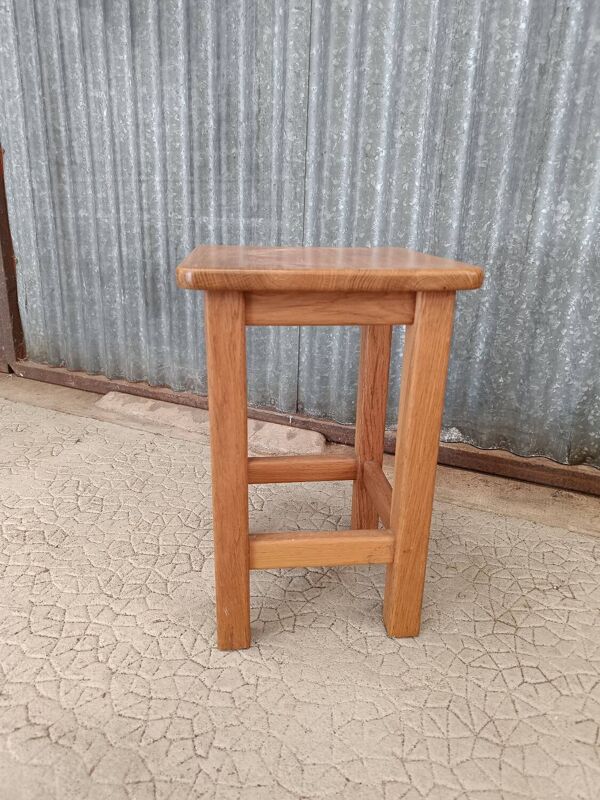 Tabouret de ferme vintage en chêne