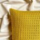 Yellow waffle cotton cushion 40 cm