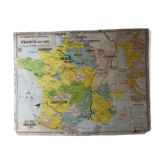 Carte scolaire ancienne n°9 - « Les Croisades » + n°10 "France 987-1871"