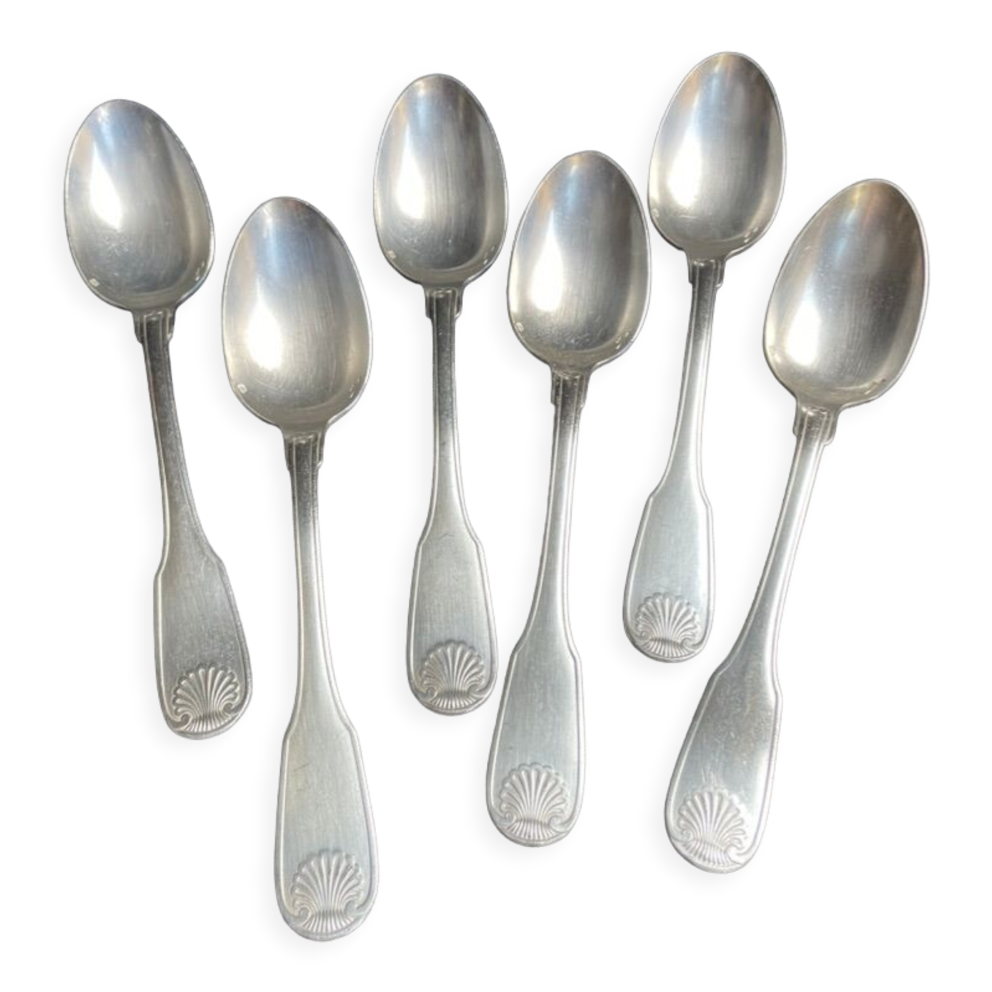 6 dessert spoons in silver metal christofle model vendôme/arcantia before 1983