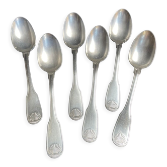 6 dessert spoons in silver metal christofle model vendôme/arcantia before 1983