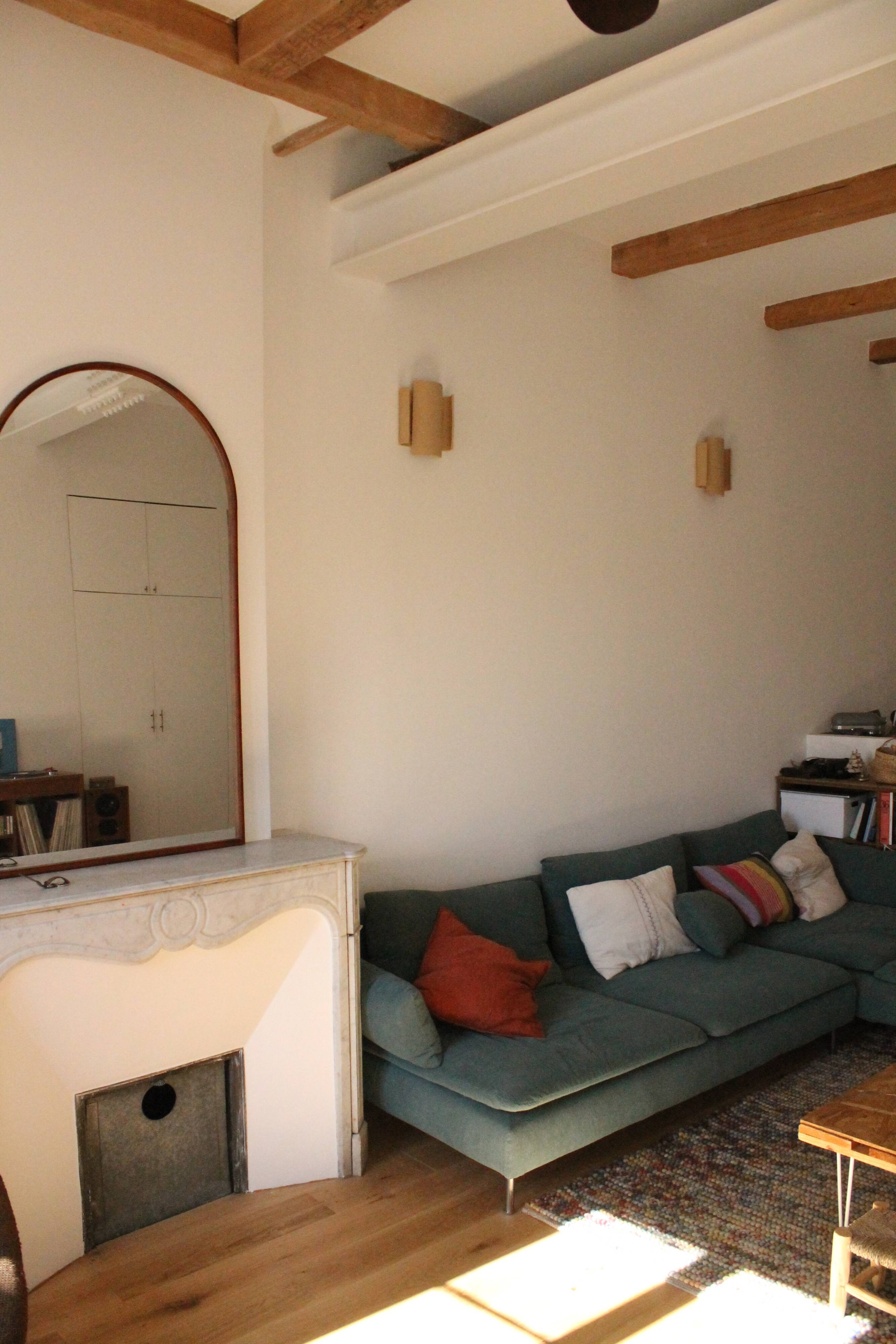 Set of 2 red TILE wall lights.