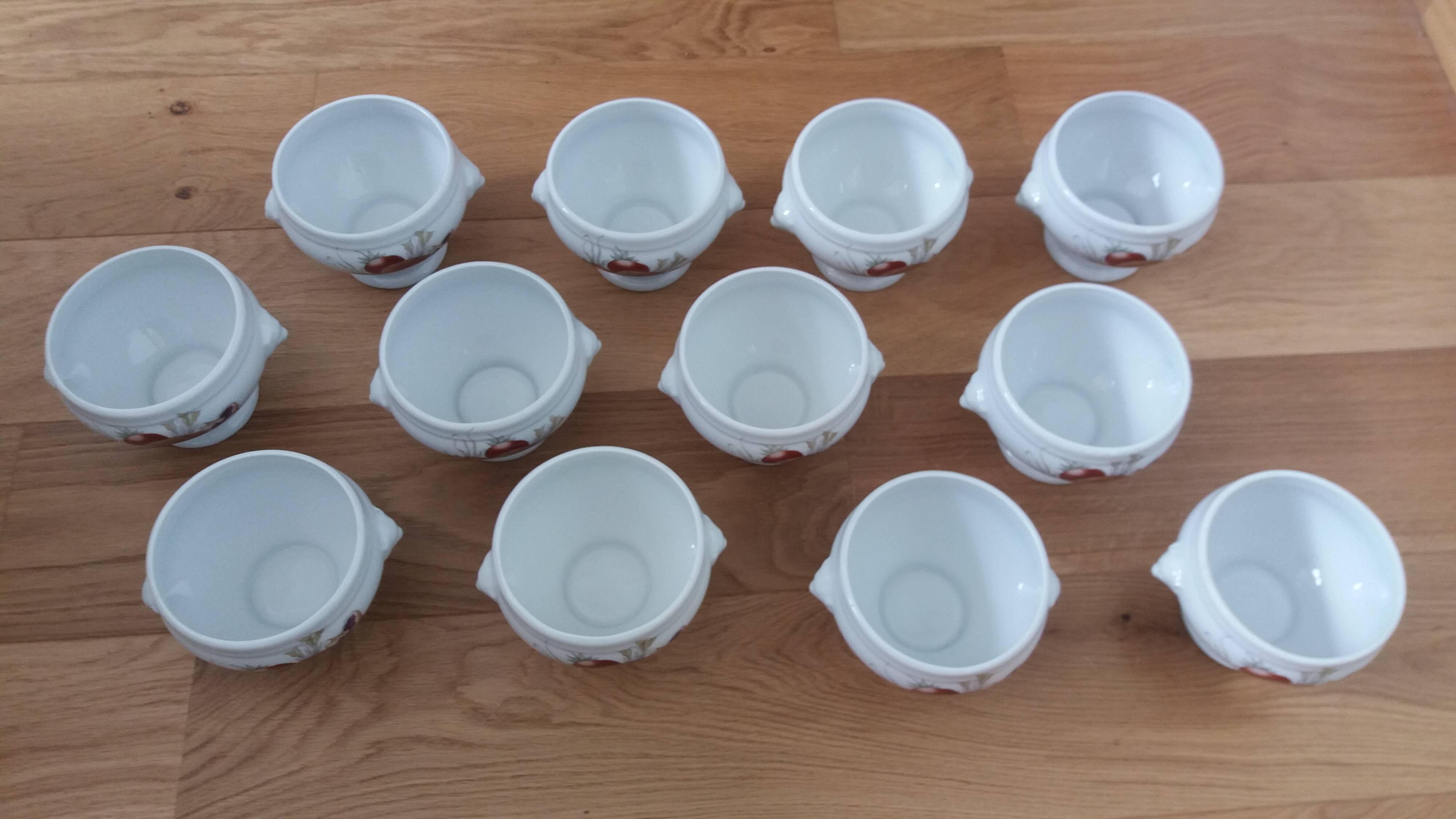 Pyrolux Lourioux porcelain soup bowls