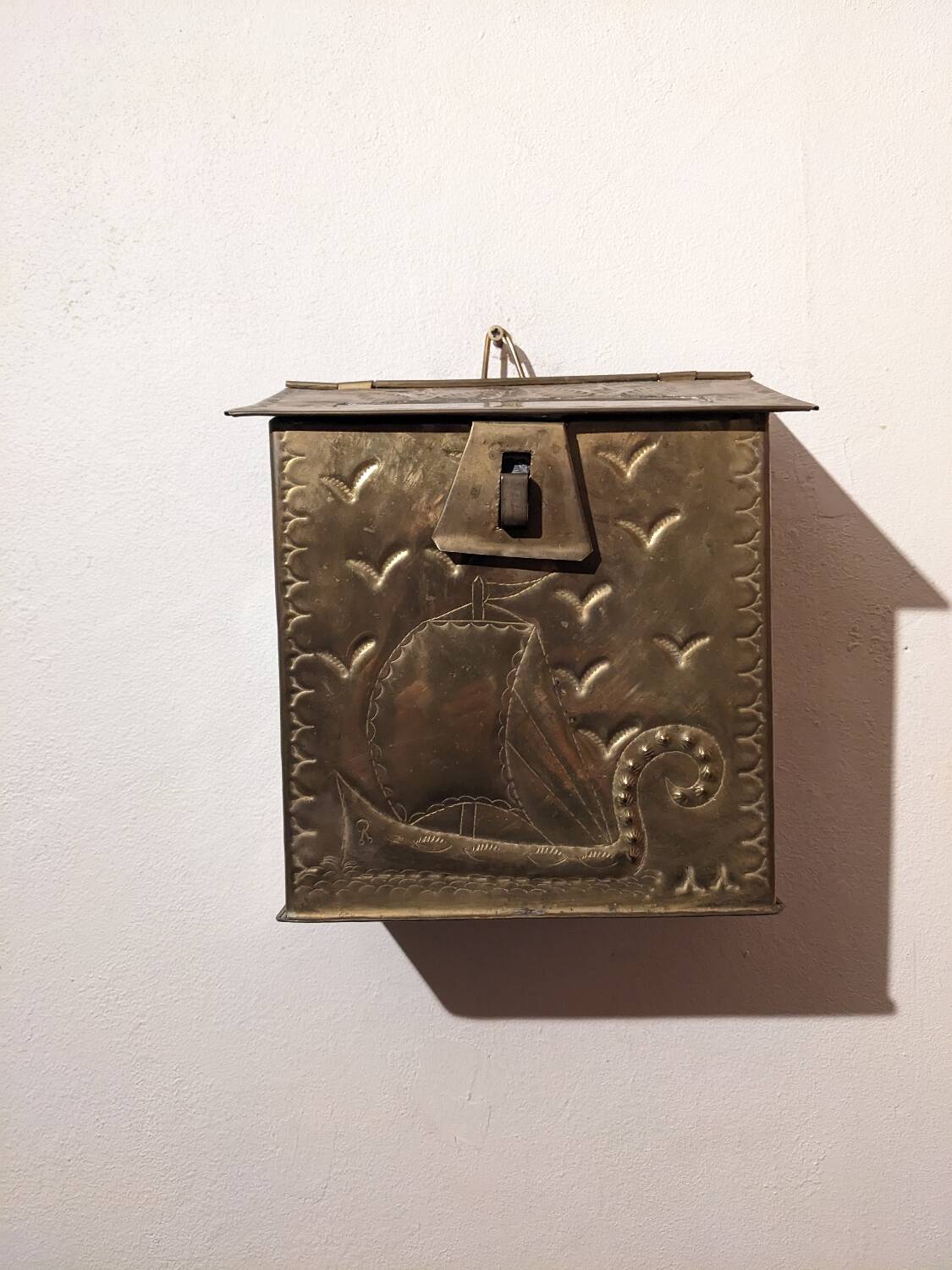 Gold metal mailbox