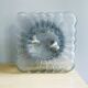 Spanish square textured glass flush mount lamp