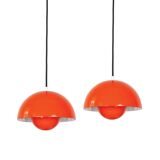 Paire de 2 suspensions vintage Flowerpot de Verner Panton, Louis Poulsen