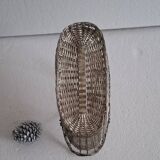 Silver metal basket and bottle holder