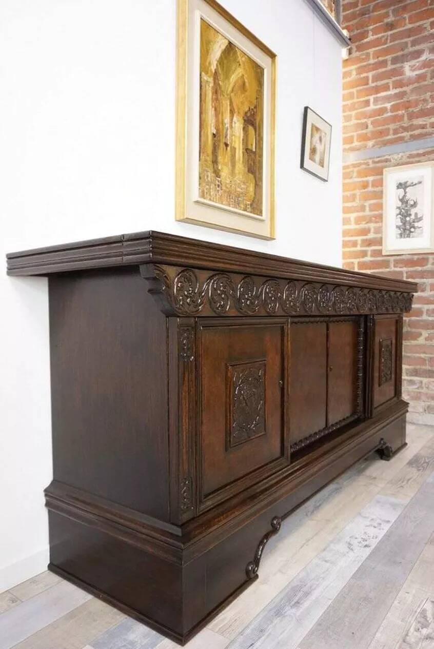 Brown oak sideboard, 1890s