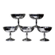 5 vintage bistro-style stainless steel dessert bowls on stands