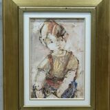 Erik Brandt, Swedish Modern Portrait, Oil on Panel, 1960s
