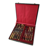 Service 20 table knives blade steel handle horn