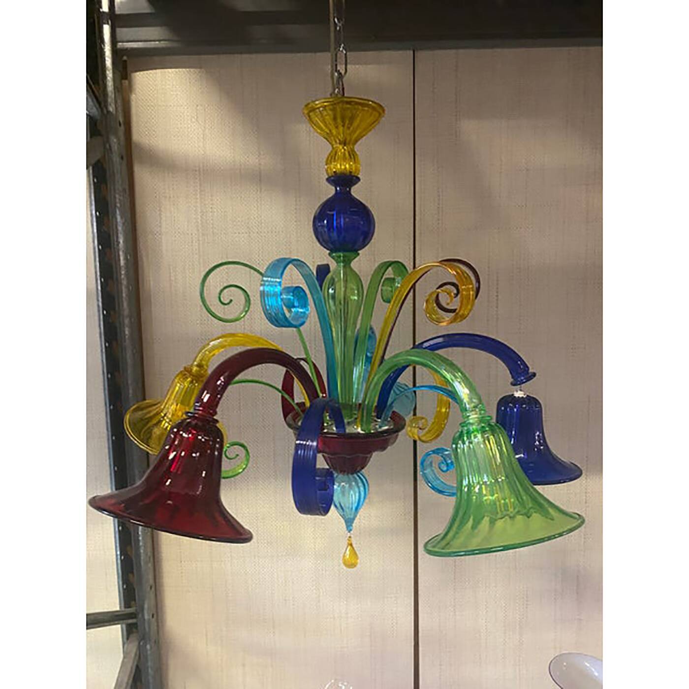 Murano Multicolors Glass Chandelier Random Colors 5 Arms