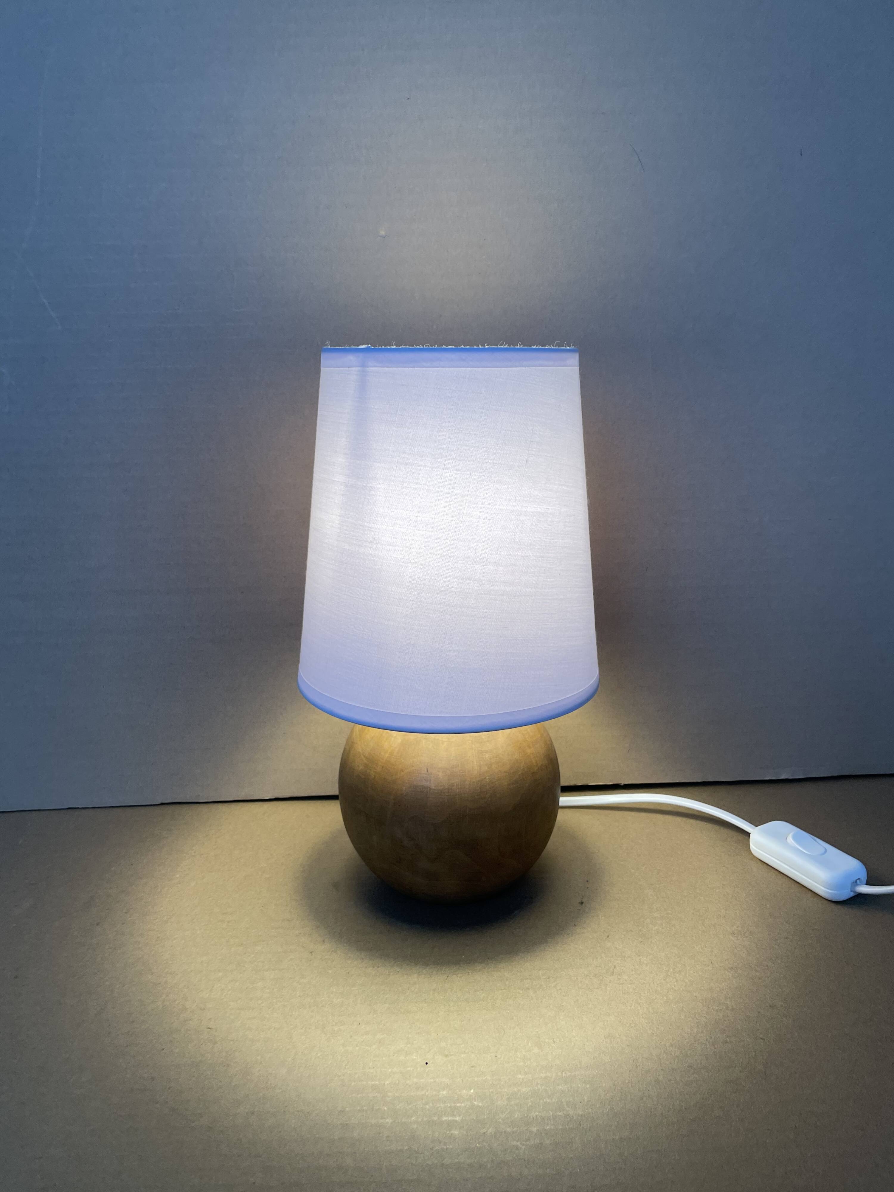 Old blond wood table lamp