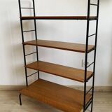 Vintage shelf in wood and wrought iron
