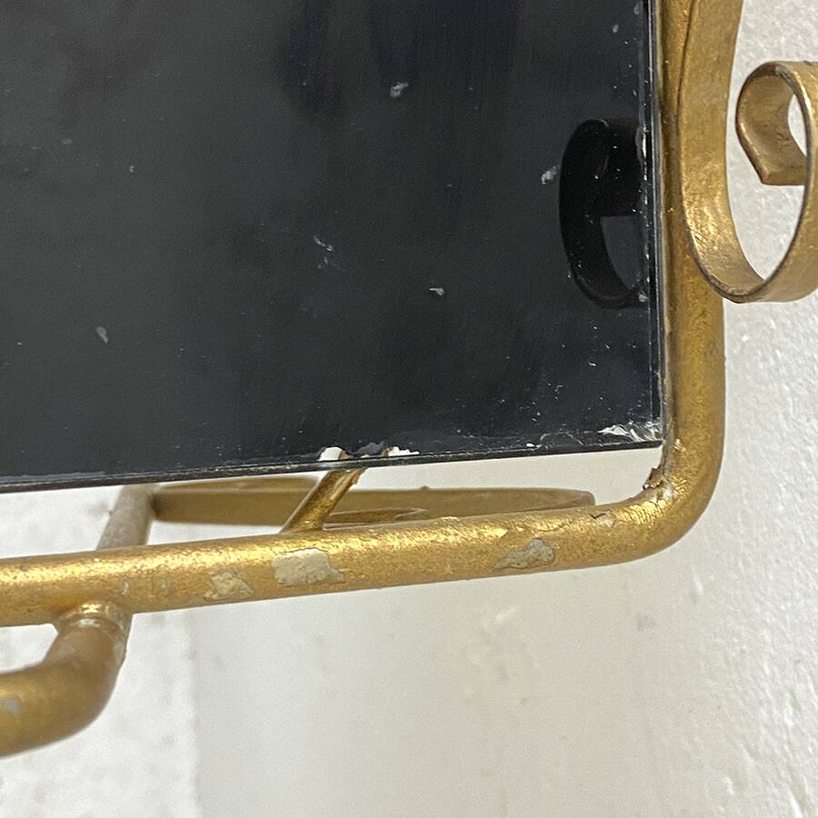 Gold metal and black glass side table