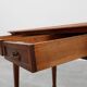 Art Deco carved oak Desk or Table with copper details, Belgium 1920s