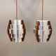 Hanging lamps, made of aluminium and rosewood veneer