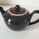Vintage Biarritz Villeroy & Boch Mettlach teapot, black & salmon