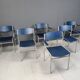 Minimalist Metal and Plywood Stackable Armchairs by Gijs Van Der Sluis, Set of 6