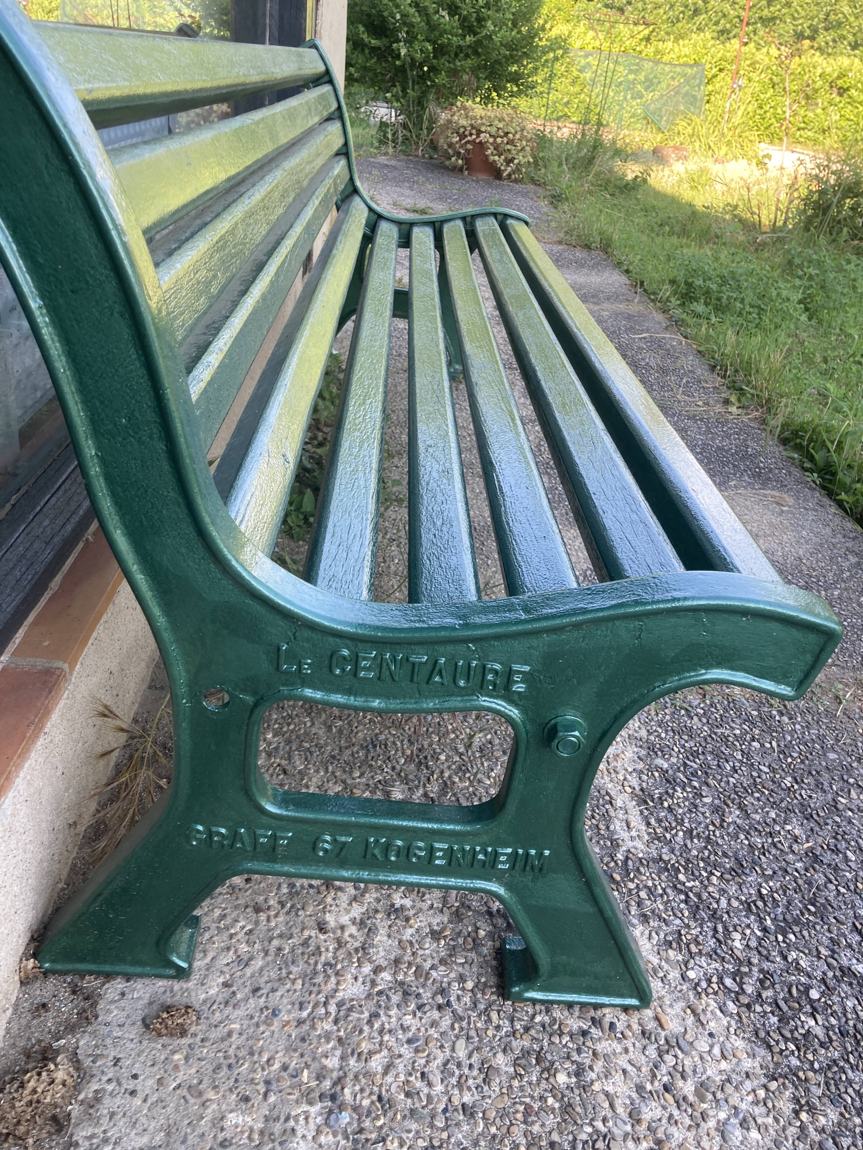Banc public le centaure vintage en fonte