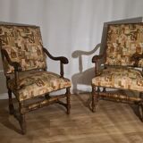 Pair of Louis XIII armchairs